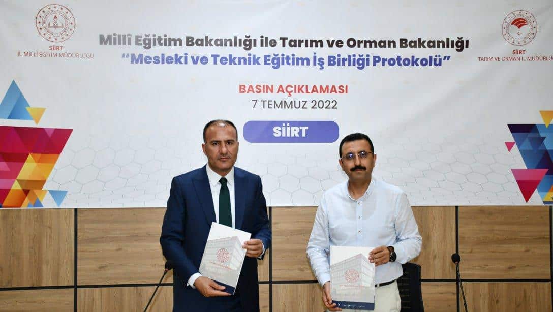Siirt İl Millî Eğitim Müdürlüğü ile Siirt Tarım ve Orman Müdürlüğü arasında protokol imzalandı...